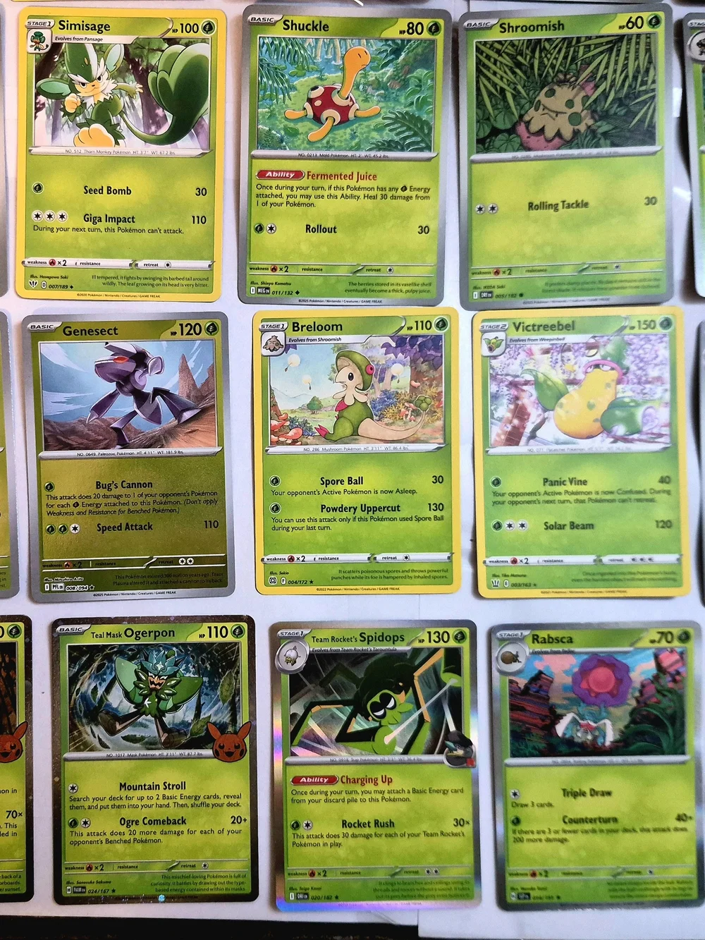 Pokémon Card Lot 100+ Grass Type Bundle Teal Mask Ogerpon ex Cyclizar
